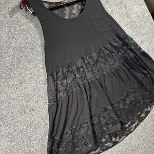 ING USA Dress Whimsigoth Goblincore Pocket Flower Mesh Netting‎